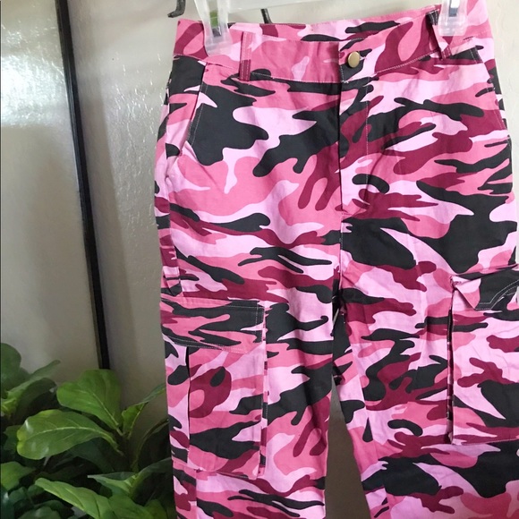 Pink Cargo Camo Pants - Picture 2 of 2